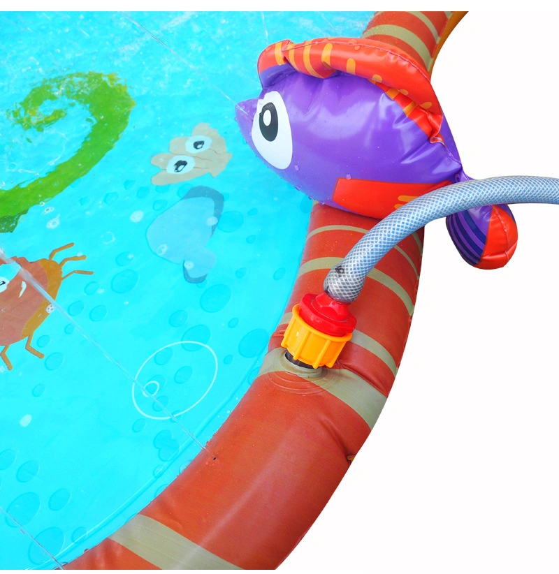 Summer Outdoor Backyard Play Toys PVC Inflatable 3D Sealife Water Sprinkler Pad Mat for Kids